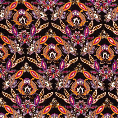 -Tricot stof - paisley - zwart - 21120-069 - Tricot stof - paisley - zwart - 21120-069