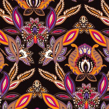 -Tricot stof - paisley - zwart - 21120-069 - Tricot stof - paisley - zwart - 21120-069