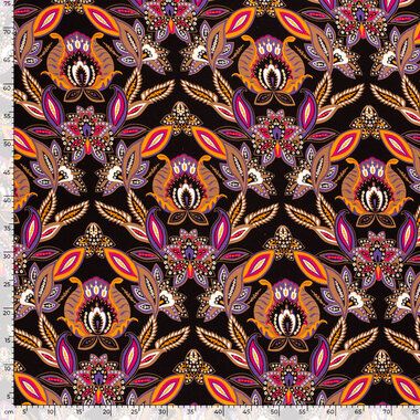 -Tricot stof - paisley - zwart - 21120-069 - Tricot stof - paisley - zwart - 21120-069