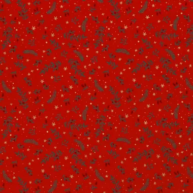 -Kerst katoen stof - kersttak - rood - 20716-015 - Kerst katoen stof - kersttak - rood - 20716-015