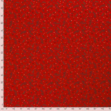 -Kerst katoen stof - kersttak - rood - 20716-015 - Kerst katoen stof - kersttak - rood - 20716-015
