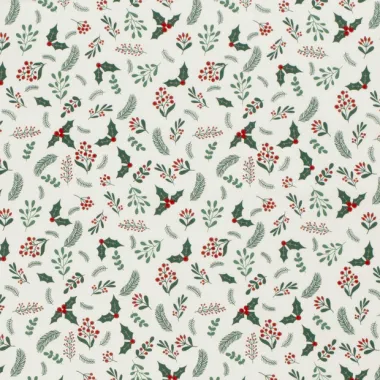 -Kerststof - katoen poplin - kersttakken - gebroken wit - 20734-051 - Kerststof - katoen poplin - kersttakken - gebroken wit - 20734-051