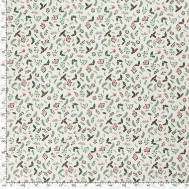 -Kerststof - katoen poplin - kersttakken - gebroken wit - 20734-051 - Kerststof - katoen poplin - kersttakken - gebroken wit - 20734-051