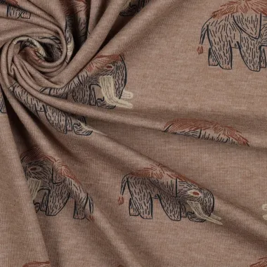 -Tricot stof - mammoet - melange taupe - 23/3114-016 - Tricot stof - mammoet - melange taupe - 23/3114-016
