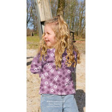 -Tricot stof - fijne wafel - bloemen - lavendel paars - 3151-044 - Tricot stof - fijne wafel - bloemen - lavendel paars - 3151-044