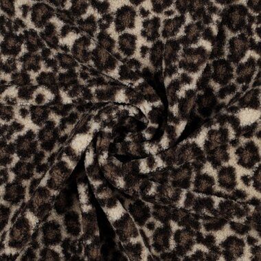 -Teddy stof - dierenprint - beige bruin 3351-001 - Teddy stof - dierenprint - beige bruin 3351-001