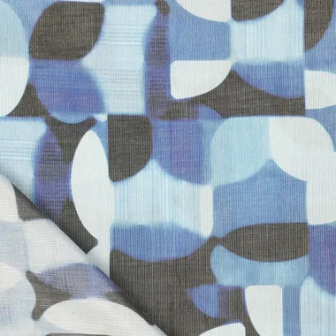 -Katoen stof - abstract - blauw multi - 21103-650 - Katoen stof - abstract - blauw multi - 21103-650