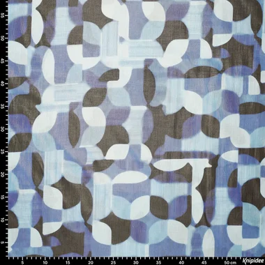 -Katoen stof - abstract - blauw multi - 21103-650 - Katoen stof - abstract - blauw multi - 21103-650