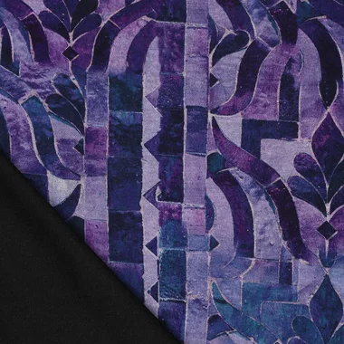 -Polyester stof - abstract - paars multi - 21116-800 - Polyester stof - abstract - paars multi - 21116-800