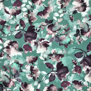 -Viscose stof - twill - bloemen - mintgroen - 21129-307 - Viscose stof - twill - bloemen - mintgroen - 21129-307
