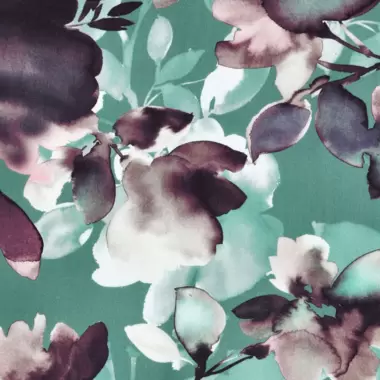 -Viscose stof - twill - bloemen - mintgroen - 21129-307 - Viscose stof - twill - bloemen - mintgroen - 21129-307