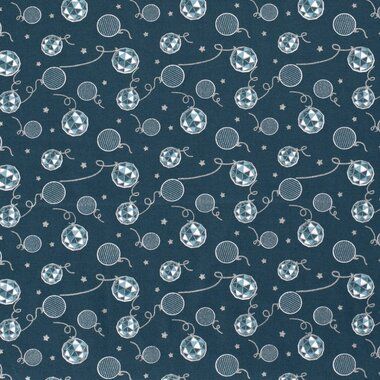 -Kerst katoen stof - poplin - kerstballen - blauw - 18722-024 - Kerst katoen stof - poplin - kerstballen - blauw - 18722-024