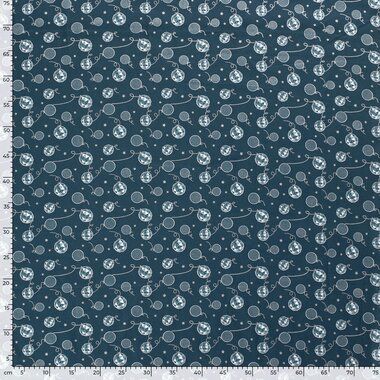 -Kerst katoen stof - kerstballen - blauw - 18722-024 - Kerst katoen stof - kerstballen - blauw - 18722-024