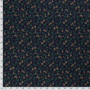 -Kerst katoen stof - kerst motief - marineblauw - 20717-008 - Kerst katoen stof - kerst motief - marineblauw - 20717-008