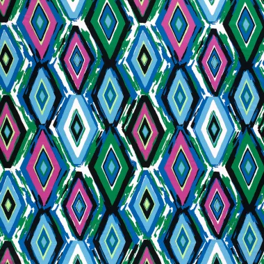 -Tricot stof - abstract - blauw multi - 21109-025 - Tricot stof - abstract - blauw multi - 21109-025