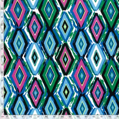-Tricot stof - abstract - blauw multi - 21109-025 - Tricot stof - abstract - blauw multi - 21109-025