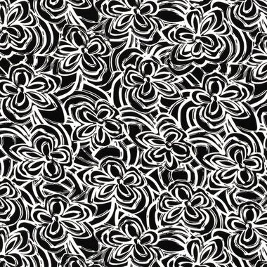 -Tricot stof - bloemen - zwart wit - 21123-069 - Tricot stof - bloemen - zwart wit - 21123-069