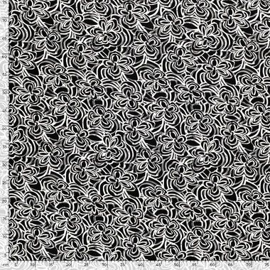 -Tricot stof - bloemen - zwart wit - 21123-069 - Tricot stof - bloemen - zwart wit - 21123-069