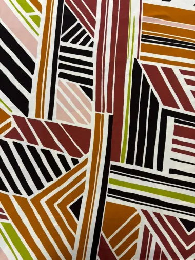 -Polyester stof - travel - abstract - bruin multi - JT48 - Polyester stof - travel - abstract - bruin multi - JT48