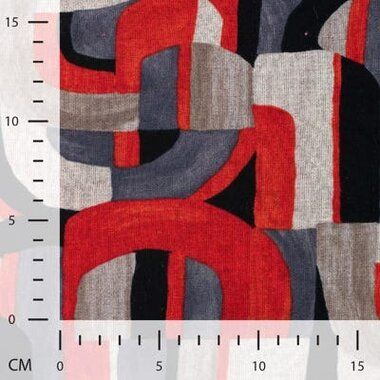 -Tricot stof - punta soft - abstract - rood - 2529-150 - Tricot stof - punta soft - abstract - rood - 2529-150