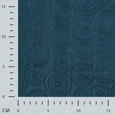 -Viscose stof - jaquard cirkels - petrol - 22602-942 - Viscose stof - jaquard cirkels - petrol - 22602-942