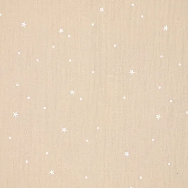 -Katoen stof - hydrofiel - sterretjes - beige - 20530-174 - Katoen stof - hydrofiel - sterretjes - beige - 20530-174