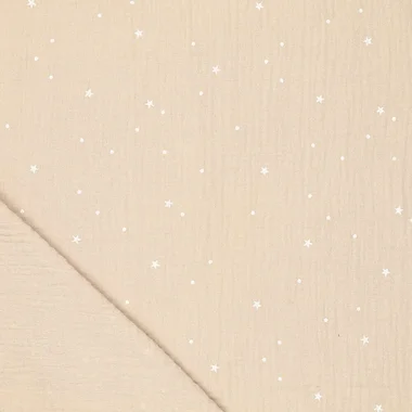 -Katoen stof - hydrofiel - sterretjes - beige - 20530-174 - Katoen stof - hydrofiel - sterretjes - beige - 20530-174