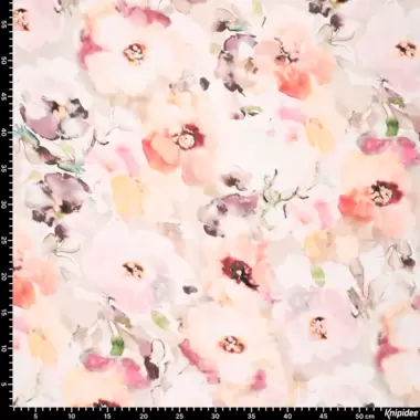 -Viscose stof - twill - digitaal bloemen - naturel multi - 21142-178 - Viscose stof - twill - digitaal bloemen - naturel multi - 21142-178