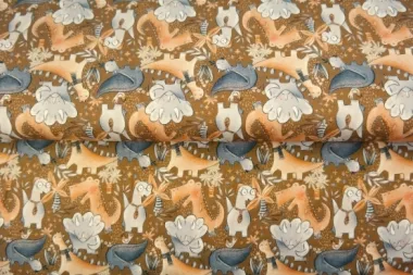 -Tricot stof - digitaal kinderprint - bruin multi - 24222-33 - Tricot stof - digitaal kinderprint - bruin multi - 24222-33