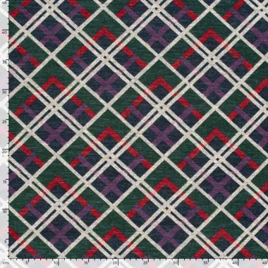 -Stretch stof - angora gebrushed - ruiten - marine multi - 22193-008 - Stretch stof - angora gebrushed - ruiten - marine multi - 22193-008