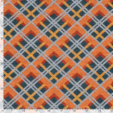 -Stretch stof - angora gebrushed - ruiten - staalblauw multi - 22193-107 - Stretch stof - angora gebrushed - ruiten - staalblauw multi - 22193-107