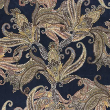 -Suèdine stof - suede wildleer paisley - donkerblauw -22234-008 - Suèdine stof - suede wildleer paisley - donkerblauw -22234-008