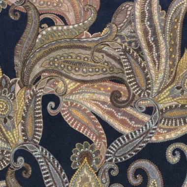 -Suèdine stof - suede wildleer paisley - donkerblauw -22234-008 - Suèdine stof - suede wildleer paisley - donkerblauw -22234-008