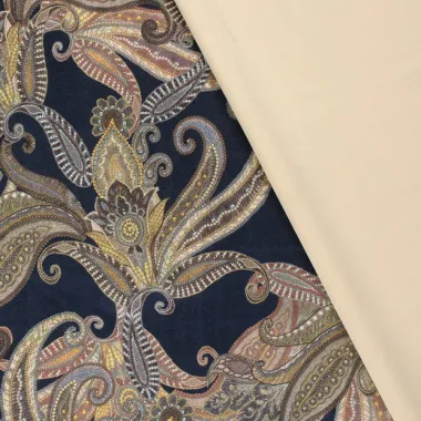 -Suèdine stof - suede wildleer paisley - donkerblauw -22234-008 - Suèdine stof - suede wildleer paisley - donkerblauw -22234-008