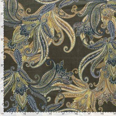 -Suèdine stof - suede wildleer paisley - kaki groen - 22234-027 - Suèdine stof - suede wildleer paisley - kaki groen - 22234-027