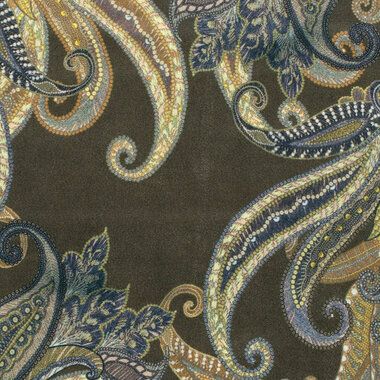 -Suèdine stof - suede wildleer paisley - kaki groen - 22234-027 - Suèdine stof - suede wildleer paisley - kaki groen - 22234-027