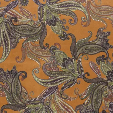 -Suèdine stof - suede wildleer paisley - oker - 22234-034 - Suèdine stof - suede wildleer paisley - oker - 22234-034
