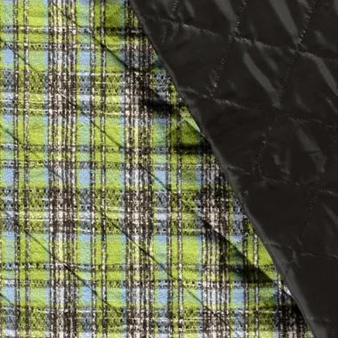 -Doorgestikte stof - jacquard ruiten - lime - 22257-023 - Doorgestikte stof - jacquard ruiten - lime - 22257-023