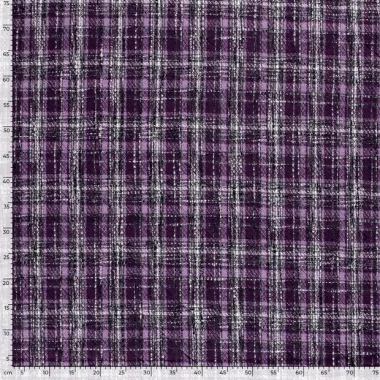 -Doorgestikte stof - jacquard ruiten - paars - 22257-045 - Doorgestikte stof - jacquard ruiten - paars - 22257-045