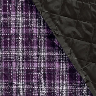 -Doorgestikte stof - jacquard ruiten - paars - 22257-045 - Doorgestikte stof - jacquard ruiten - paars - 22257-045