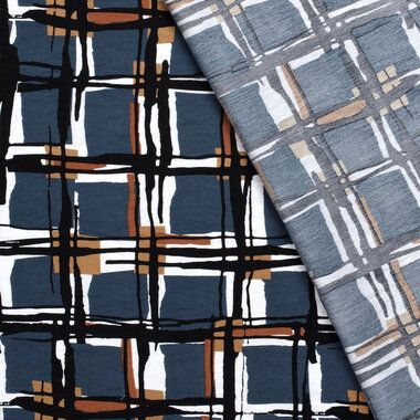 -Viskose - Nylon Krepp - Karos - stahlblau - 22005-107 - Viskose - Nylon Krepp - Karos - stahlblau - 22005-107