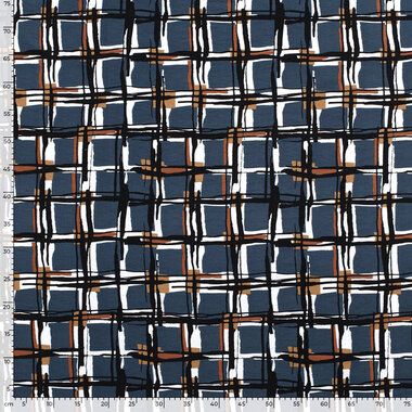 -Viskose - Nylon Krepp - Karos - stahlblau - 22005-107 - Viskose - Nylon Krepp - Karos - stahlblau - 22005-107