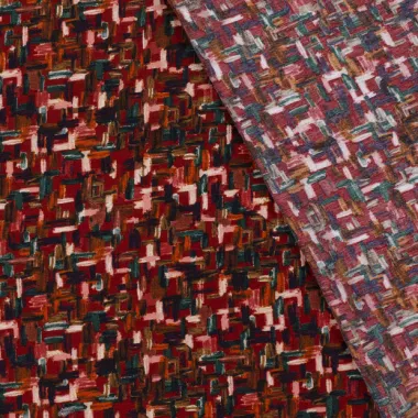 -Viscose stof - nylon crepe - abstract - rood - 22009-018 - Viscose stof - nylon crepe - abstract - rood - 22009-018