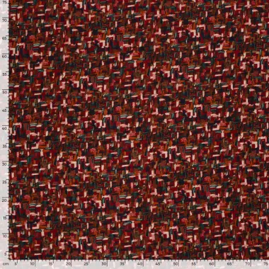 -Viscose stof - nylon crepe - abstract - rood - 22009-018 - Viscose stof - nylon crepe - abstract - rood - 22009-018