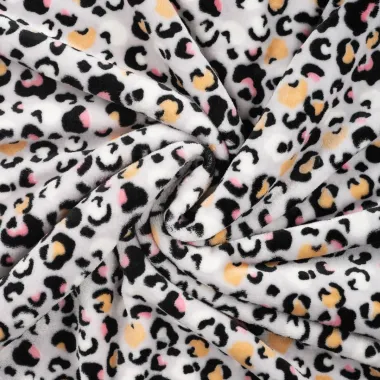 -Fleece stof - cuddle - panterprint - lichtgrijs - 32015-620 - Fleece stof - cuddle - panterprint - lichtgrijs - 32015-620