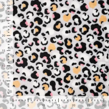 -Fleece stof - cuddle - panterprint - lichtgrijs - 32015-620 - Fleece stof - cuddle - panterprint - lichtgrijs - 32015-620