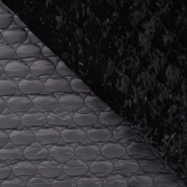 -Gesteppter Stoff - Velours Quilt - schwarz - 22769-690 - Gesteppter Stoff - Velours Quilt - schwarz - 22769-690