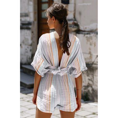 -Hydrofiel stof - yarn dyed stripes - lila oranje - 3569-001 - Hydrofiel stof - yarn dyed stripes - lila oranje - 3569-001