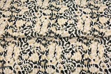 -Tricot stof - digitaal panter - zwart gebroken wit - 24962-02 - Tricot stof - digitaal panter - zwart gebroken wit - 24962-02
