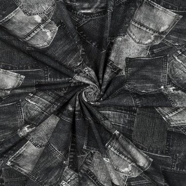 -Jersey - digitale Jeans Pocket- dunkelgrau - 4106-012 - Jersey - digitale Jeans Pocket- dunkelgrau - 4106-012